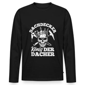 Dachdecker Dach Dächer König Handwerker Arbeitskol - Männer Premium Bio Langarmshirt - Schwarz - Vorne - Nico (187cm)