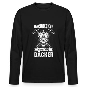 Dachdecker König Der Dächer Prüfung Kollege Handwe - Männer Premium Bio Langarmshirt - Schwarz - Vorne - Nico (187cm)