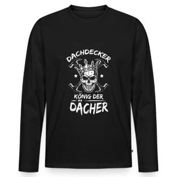 Dachdecker König Der Dächer Prüfung Kollege Handwe - Männer Premium Bio Langarmshirt - Schwarz - Vorne - Nico (187cm)