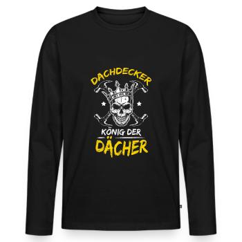 Roofer Roof Roofs King Craftsman Working Group - Men's Premium Organic Long Sleeve Shirt - black - Front - Nico (187cm)
