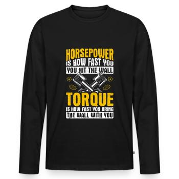 La puissance est la vitesse à laquelle la puissance est - T-shirt manches longues Premium bio Homme - noir - Devant - Nico (187cm)