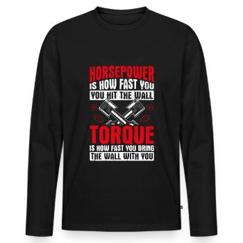 La puissance est la vitesse à laquelle - T-shirt manches longues Premium bio Homme - noir - Devant - Nico (187cm)