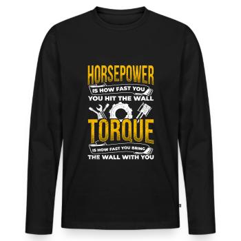 La puissance est la vitesse à laquelle la puissance est - T-shirt manches longues Premium bio Homme - noir - Devant - Nico (187cm)