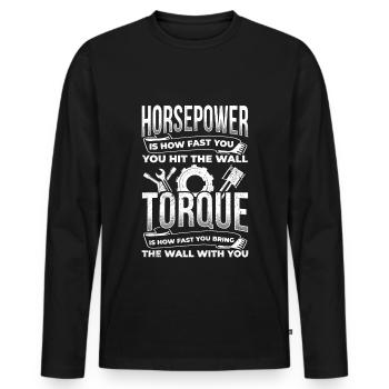 La puissance est la vitesse à laquelle la puissance est - T-shirt manches longues Premium bio Homme - noir - Devant - Nico (187cm)