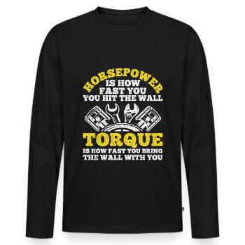 La puissance est la vitesse à laquelle la puissance est - T-shirt manches longues Premium bio Homme - noir - Devant - Nico (187cm)