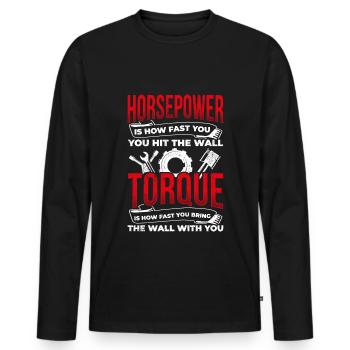 La puissance est la vitesse à laquelle - T-shirt manches longues Premium bio Homme - noir - Devant - Nico (187cm)