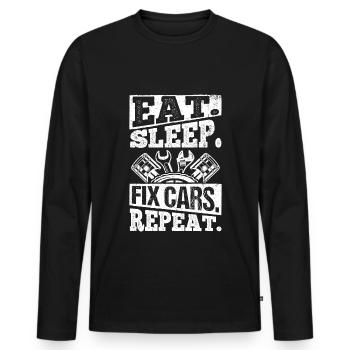 Tuning Réparation De Voiture Voitures Outils De Mécanicien - T-shirt manches longues Premium bio Homme - noir - Devant - Nico (187cm)