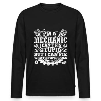 Tuning Car Repairs Cars Mechanic Tools - Men's Premium Organic Long Sleeve Shirt - black - Front - Nico (187cm)