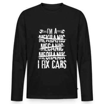 Tuner Car Enthusiast Repair Mechanic Tool - Men's Premium Organic Long Sleeve Shirt - black - Front - Nico (187cm)