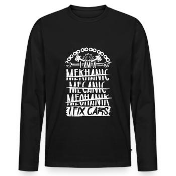 Tuning Réparations automobiles Voitures Outils de mécanicien - T-shirt manches longues Premium bio Homme - noir - Devant - Nico (187cm)