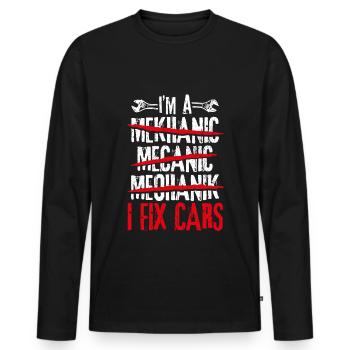 Tuning Car Lovers Repair Cars Mechanic D - Men's Premium Organic Long Sleeve Shirt - black - Front - Nico (187cm)