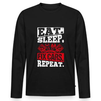 Tuning Amoureux De Voiture Réparation De Voitures Mécanicien D - T-shirt manches longues Premium bio Homme - noir - Devant - Nico (187cm)