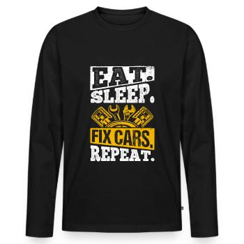 Tuning Amoureux De Voiture Réparation De Voitures Mécanicien D - T-shirt manches longues Premium bio Homme - noir - Devant - Nico (187cm)