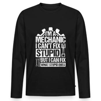 Tuning Car Repairs Cars Mechanic Tools - Men's Premium Organic Long Sleeve Shirt - black - Front - Nico (187cm)