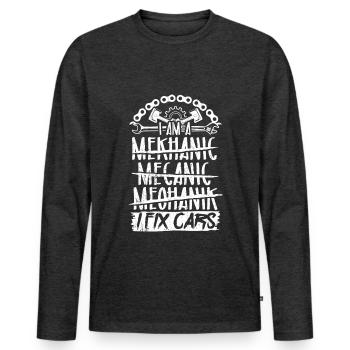 Tuning Car Repairs Cars Mechanic Tools - Men's Premium Organic Long Sleeve Shirt - heather anthracite - Front - Nico (187cm)