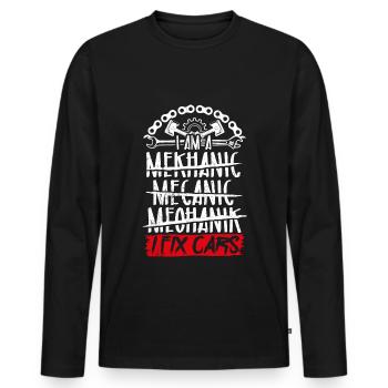 Tuner Car Enthusiast Repair Mechanic Tool - Men's Premium Organic Long Sleeve Shirt - black - Front - Nico (187cm)