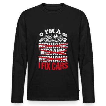 Tuning Car Repairs Cars Mechanic Tools - Men's Premium Organic Long Sleeve Shirt - black - Front - Nico (187cm)