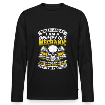 Tuning Amoureux De Voiture Réparation De Voitures Mécanicien D - T-shirt manches longues Premium bio Homme - noir - Devant - Nico (187cm)