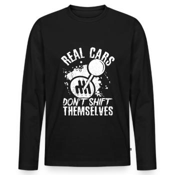 Les vraies voitures ne s’allument pas toutes seules Tuner C - T-shirt manches longues Premium bio Homme - noir - Devant - Nico (187cm)
