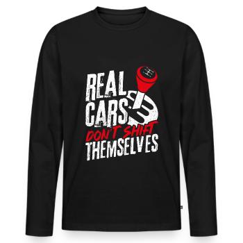 Les vraies voitures ne s’allument pas avec les outils d’auto-utilisation G - T-shirt manches longues Premium bio Homme - noir - Devant - Nico (187cm)