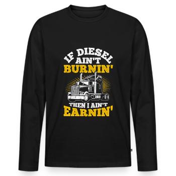 Truck Diesel Highway Best Job Money Truck Driver Truc - Men's Premium Organic Long Sleeve Shirt - black - Front - Nico (187cm)
