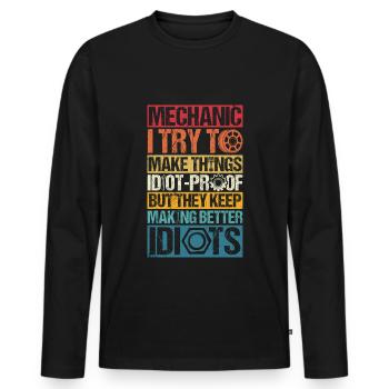 Tuning Car Repairs Cars Mechanic Tools - Men's Premium Organic Long Sleeve Shirt - black - Front - Nico (187cm)