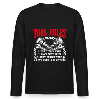 Tuner Autoliebhaber Reparieren Mechaniker Werkzeug - Männer Premium Bio Langarmshirt - Schwarz - Vorne - Nico (187cm)