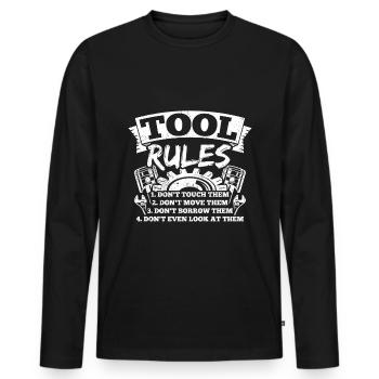 Tuning Réparation De Voiture Voitures Outils De Mécanicien - T-shirt manches longues Premium bio Homme - noir - Devant - Nico (187cm)