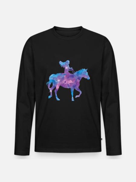 Balade à cheval - T-shirt manches longues Premium bio Homme - noir