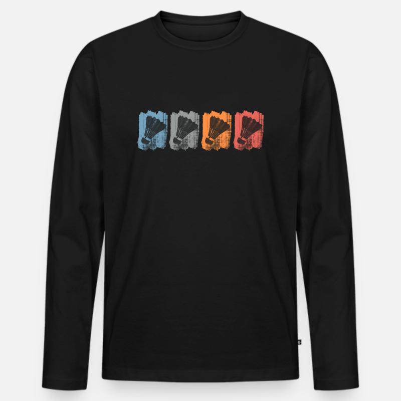 badminton - Männer Premium Bio Langarmshirt - Schwarz