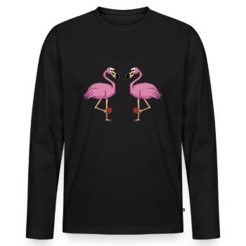 Tischtennis Outfit Damen Katze - Männer Premium Bio Langarmshirt - Schwarz - Vorne - Nico (187cm)