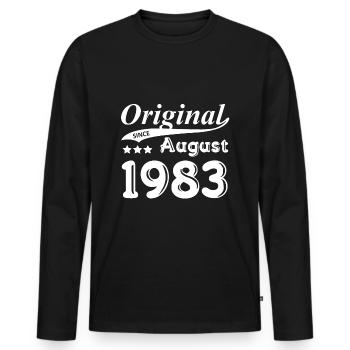 Original Since August 1983 gift - Men's Premium Organic Long Sleeve Shirt - black - Front - Nico (187cm)