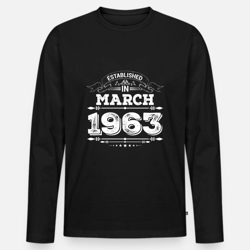 Established in March 1963 - Männer Premium Bio Langarmshirt - Schwarz