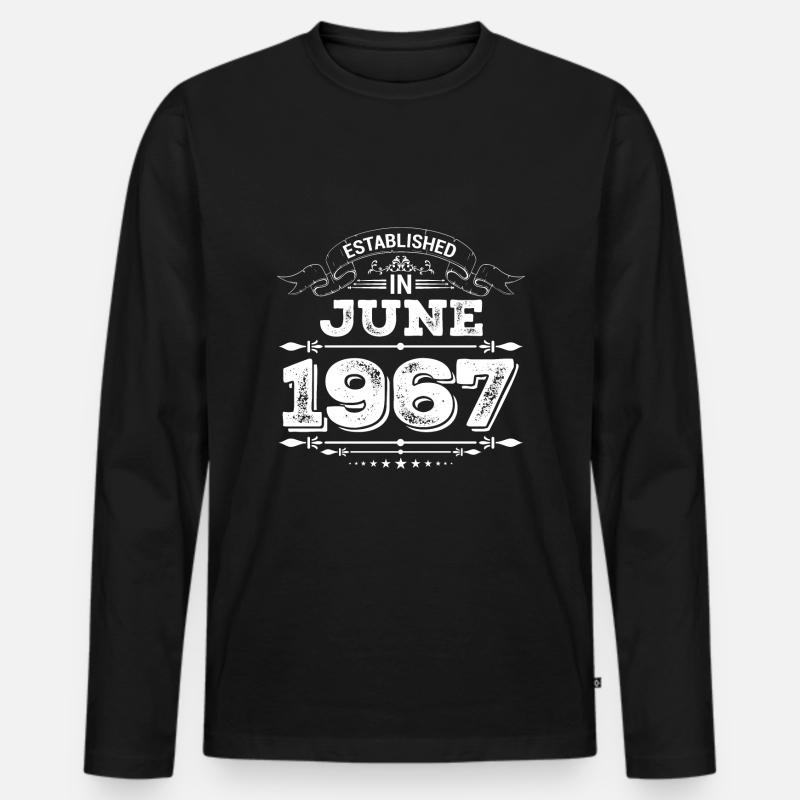 Established in June 1967 - Männer Premium Bio Langarmshirt - Schwarz