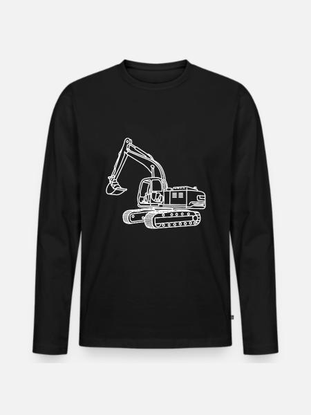 Bagger Fahrer - Männer Premium Bio Langarmshirt - Schwarz
