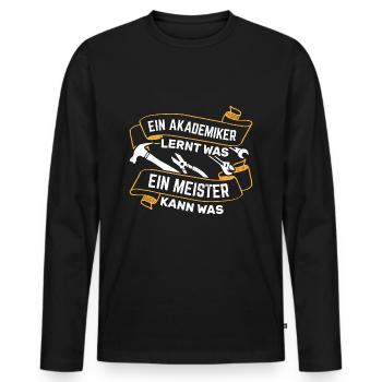 Handwerker Handwerk - Männer Premium Bio Langarmshirt - Schwarz - Vorne - Nico (187cm)