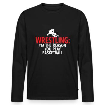 Grappling Martial Arts Wrestling - Männer Premium Bio Langarmshirt - Schwarz - Vorne - Nico (187cm)