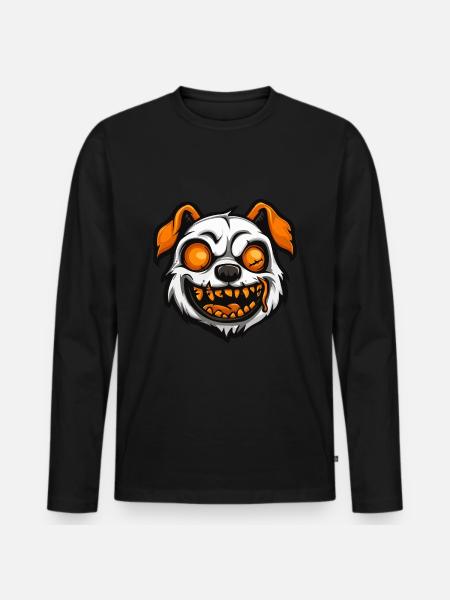 Dog Halloween Zombie - Men's Premium Organic Long Sleeve Shirt - black