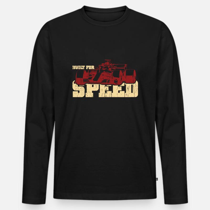 Formel-1-Rennfahrer - Männer Premium Bio Langarmshirt - Schwarz