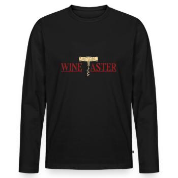 vin - T-shirt manches longues Premium bio Homme - noir - Devant - Nico (187cm)