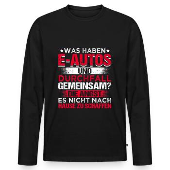 Elektroauto Fahren Lustiger Spruch Geschenk - Männer Premium Bio Langarmshirt - Schwarz - Vorne - Nico (187cm)