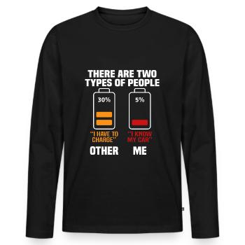 Lustiges Elektroauto Geschenk - Männer Premium Bio Langarmshirt - Schwarz - Vorne - Nico (187cm)