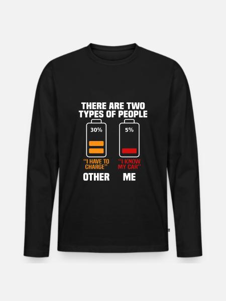 Lustiges Elektroauto Geschenk - Männer Premium Bio Langarmshirt - Schwarz