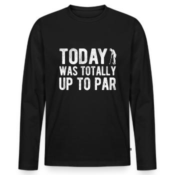 Golfplatz zum Golfen Golf - Männer Premium Bio Langarmshirt - Schwarz - Vorne - Nico (187cm)