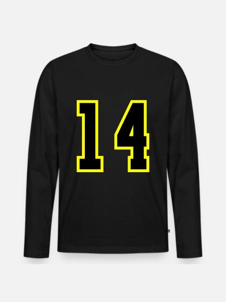 14 Number Leotard - Men's Premium Organic Long Sleeve Shirt - black