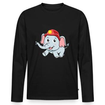 Brigade de pompiers Sweet Elephant - T-shirt manches longues Premium bio Homme - noir - Devant - Nico (187cm)