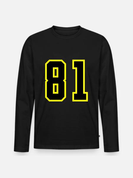 81 Number Jersey - Men's Premium Organic Long Sleeve Shirt - black
