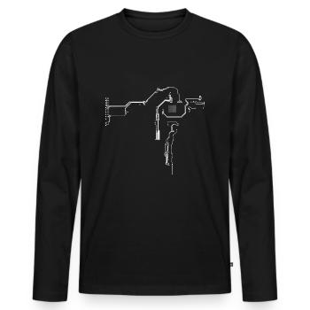 Circuit électronique - T-shirt manches longues Premium bio Homme - noir - Devant - Nico (187cm)