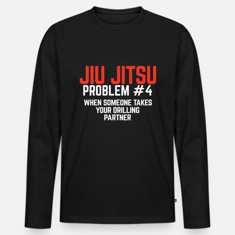 BJJ Jiu Jitsu - Männer Premium Bio Langarmshirt - Schwarz