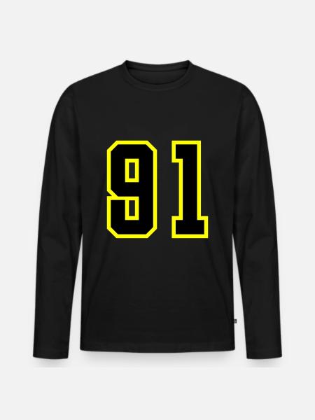 91 Number Jersey - Men's Premium Organic Long Sleeve Shirt - black